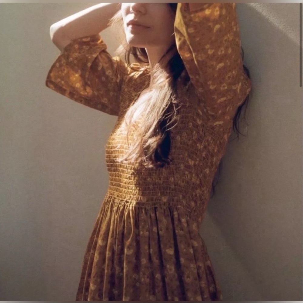 Christy Dawn the Basil  Dress in Goldenrod - Picture 2 of 7